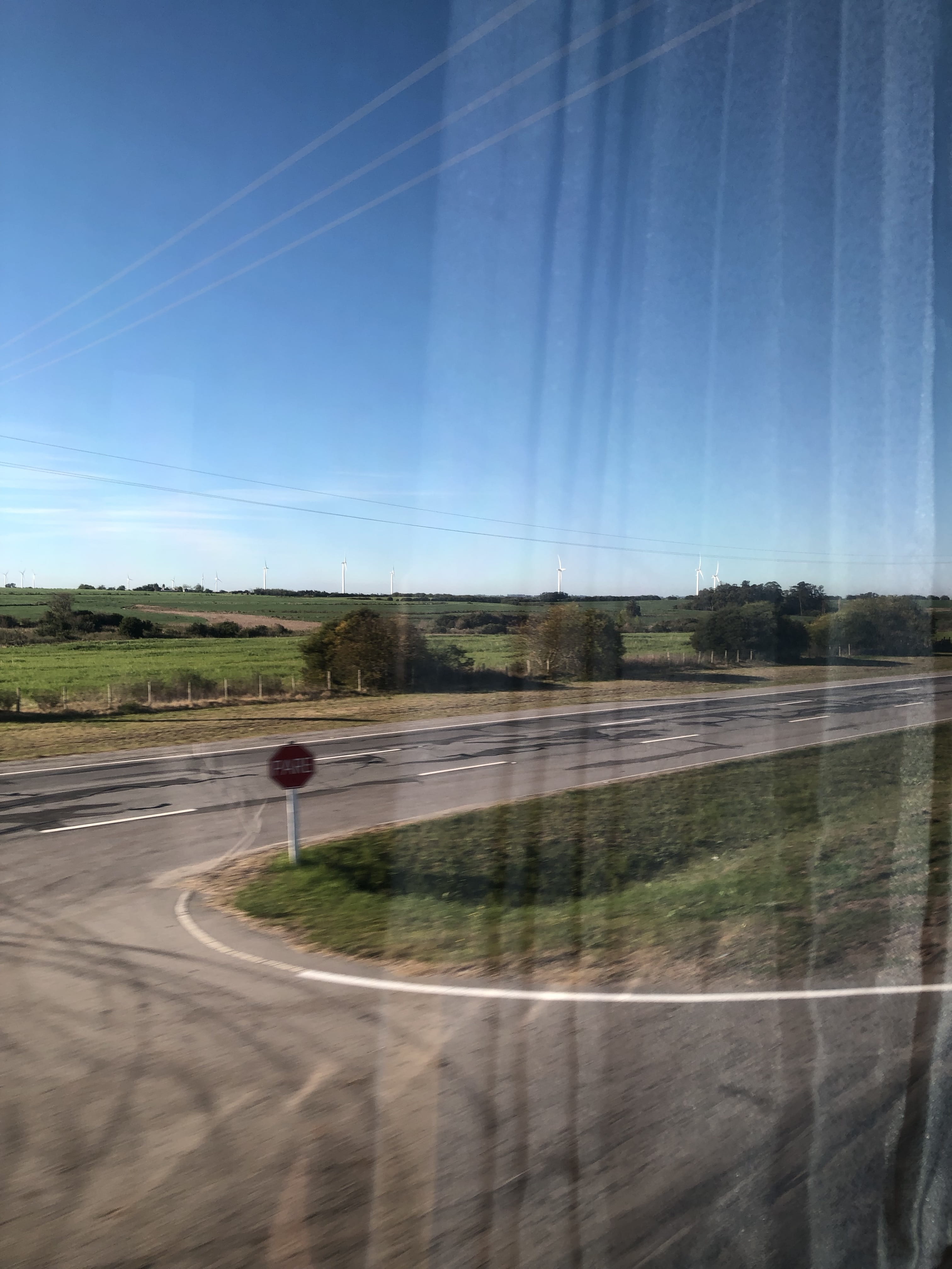 road thorugh bus window in uruguay